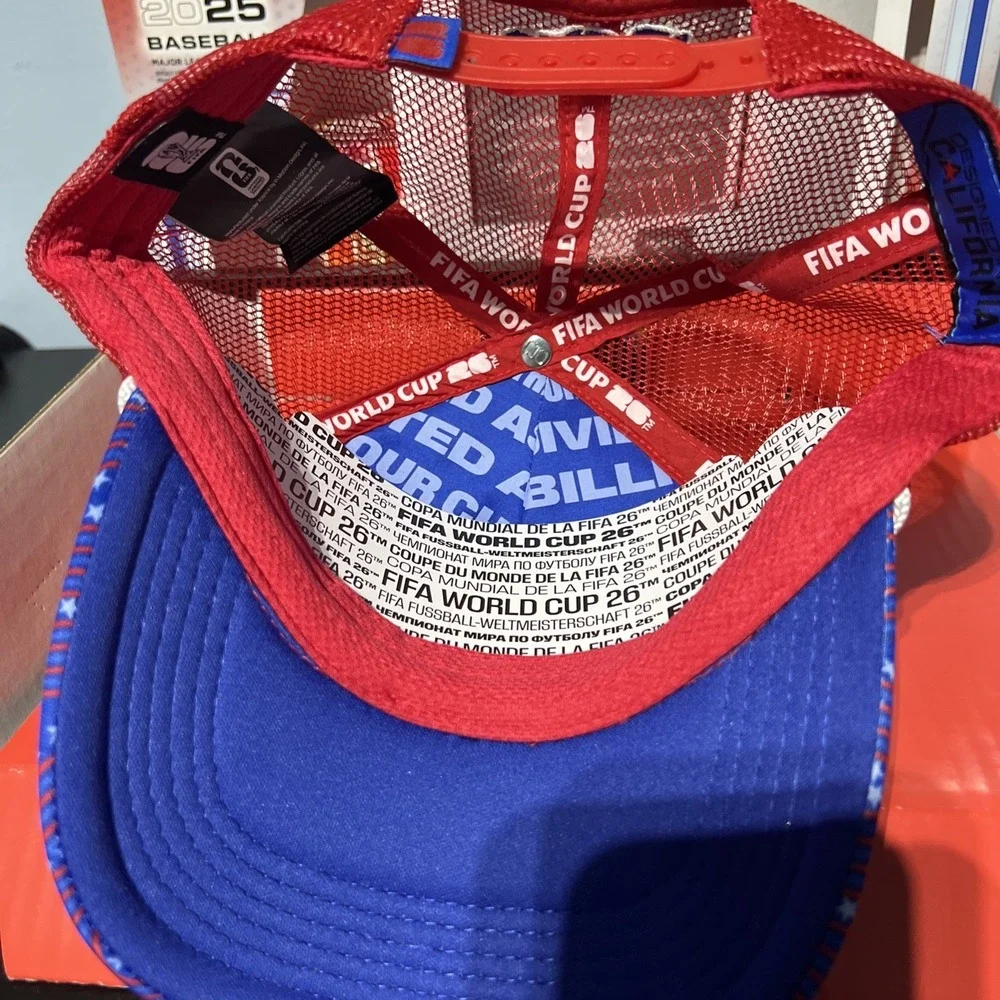 FIFA Can Mex USA Red & Blue Trucker Hat